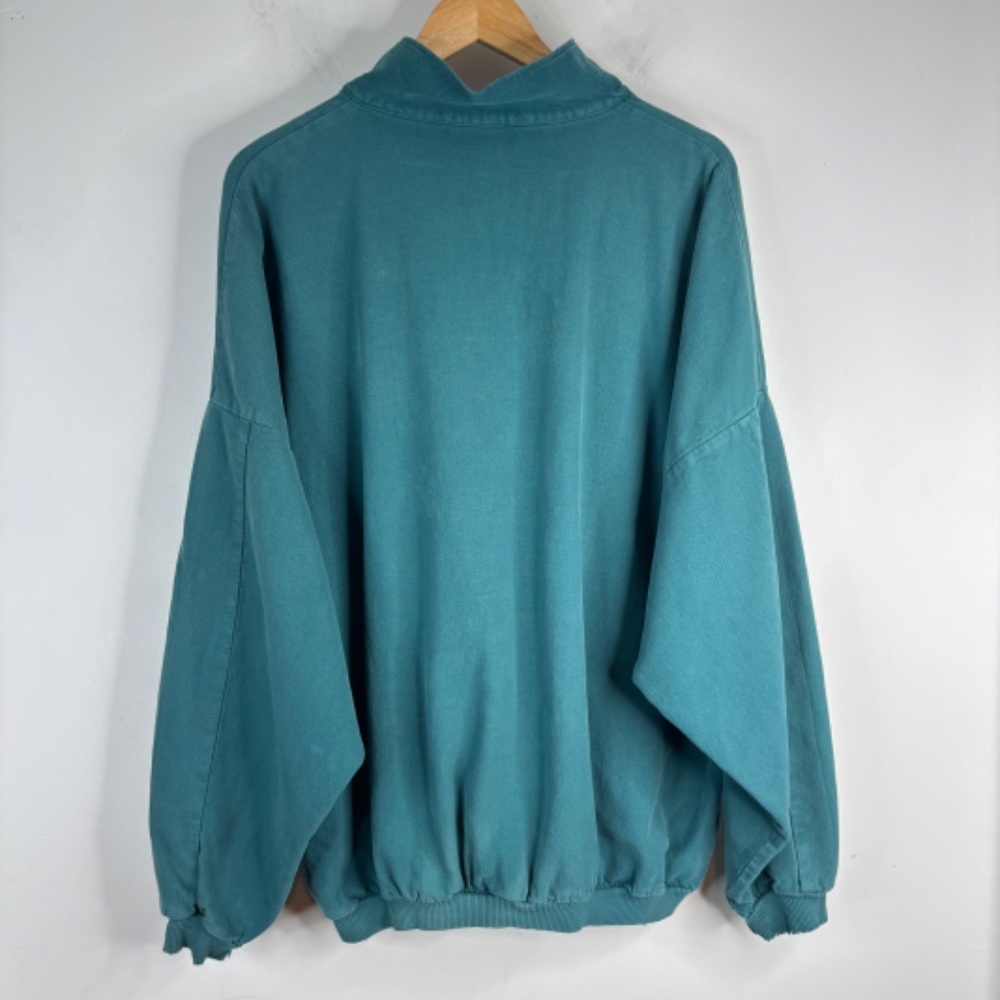 VTG American Outdoorsman 1/4 Zip Sweatshirt XXL 100% Cotton Distressed Pockets - Picture 7 of 12